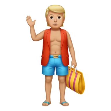 full body Trump standing in beach outfit sticker