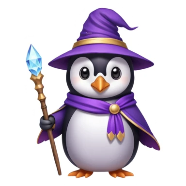 Purple wizard penguine sticker