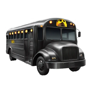 Darth Vader’s Batman-armored 1936 graphite colored school bus with horizontal holographic flames  sticker