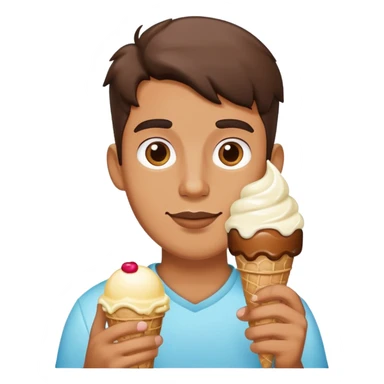 Guy holding ice cream  sticker