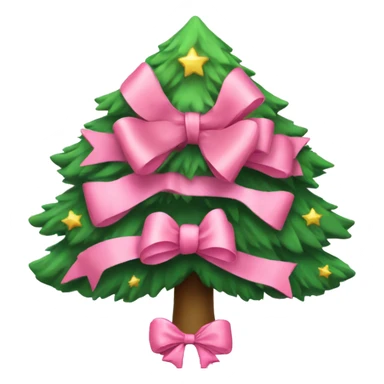 Cute pink  bow Christmas tree sticker
