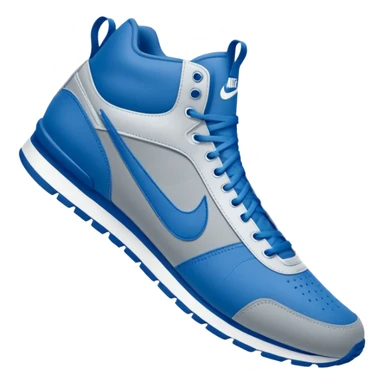 Tiburon Con 3 Aletas Actuando Como Piernas Con Zapatillas Azules Y El Logo De Nike Blanco sticker
