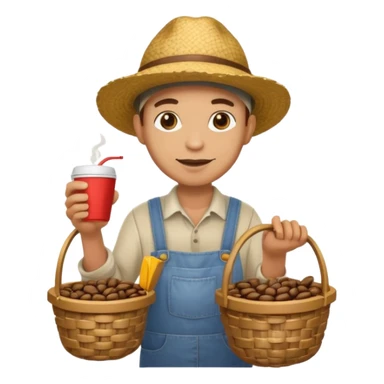 light skin granjero de cafe full body  sticker