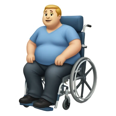 Fat guy on wheelchair sticker