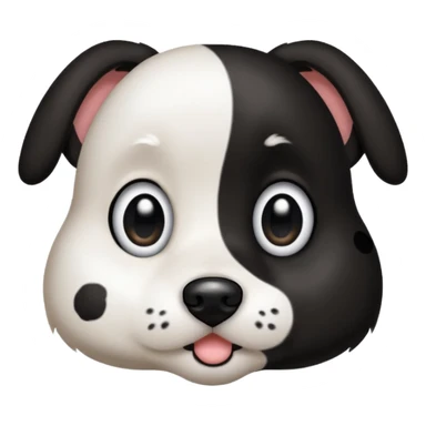black and white dog spotted bigger eyes, cute sticker