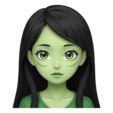 Anime Dragon Lady She/Her Green sticker