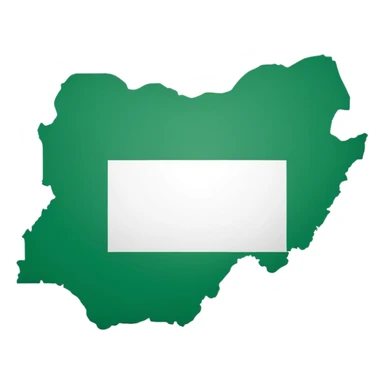 "Nigeria outline filled with the Nigerian flag colors, green-white-green, simple and bold, vector-style, clean and vibrant." sticker