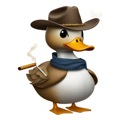 Duck wearing a cowboy hat smoking a cigarette  sticker