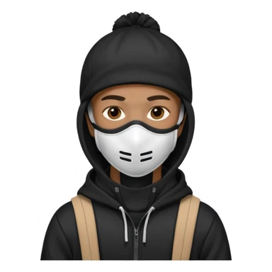 skier with black goggles hoodie and face mask looking stylish like an underground rapper. I said mask pls no face showing  sticker