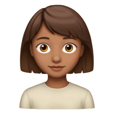 une peau brune mais pas trop de cheveux marron un peu vie avec une mèche un peu rideau mais pas trop longues des yeux marrons pas vraiment trop éclatant un beau petit sourire une peau un peu marron mais pas trop clair sticker