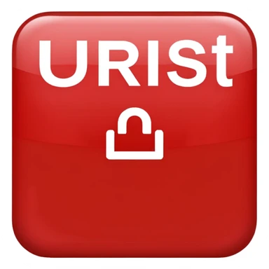 a red square with the words ur pist in the middle of the square sticker