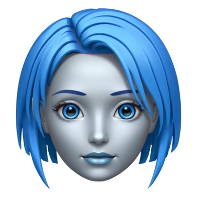 female different hair color metalic robot face like 3rd picture of the last one sticker
