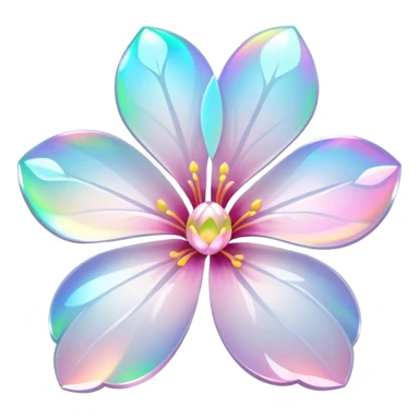 white sakura with a holographic effect sticker