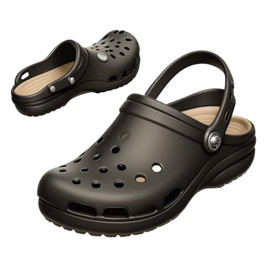 All Black crocs with chrome jinbit sticker