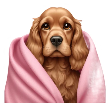 Cocker spaniel in a pink blanket sticker