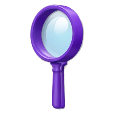 purple magnifying glass with clear lens 2d  sticker