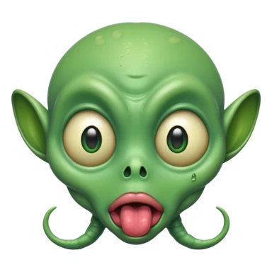  freaky alien with tongue out sticker