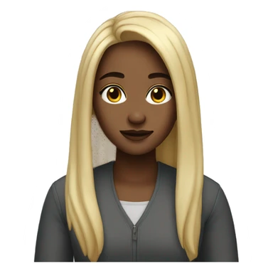 emji girl long hair sticker