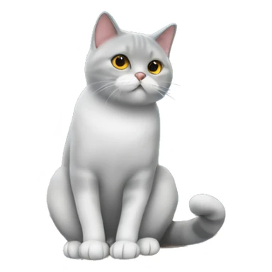 British shorthair cat sitting on Blue Moon  sticker