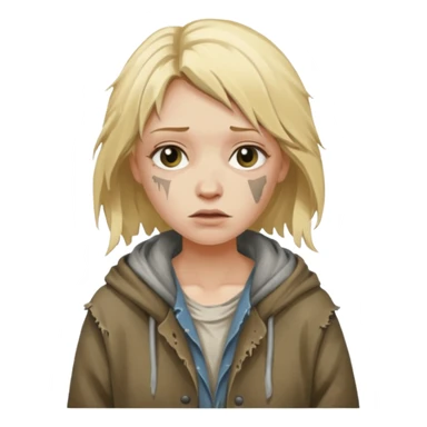 a homeless blonde woman sticker