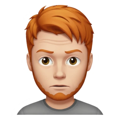 The 🤨 raised eyebrow emoji but with short ginger hair (a man) sticker
