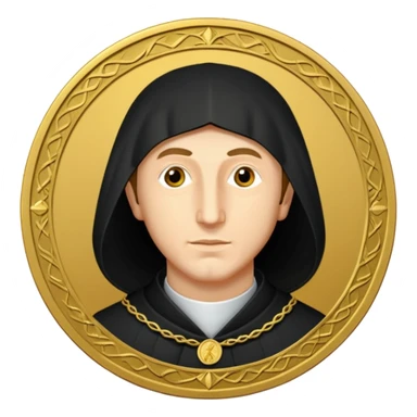 Create me a startup logo for an accounting startup inspired by Luca Pascioli the father of accounting sticker