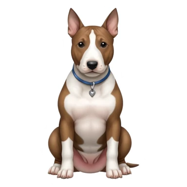 brindle english bull terrier sitting down sticker