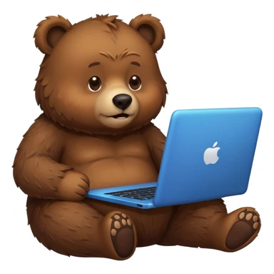bear emoji playing and chilling pc cozy sticker