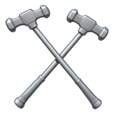 two hammers crossed over each other and a ticekt behind both of them. it has to be the simplest possible sticker