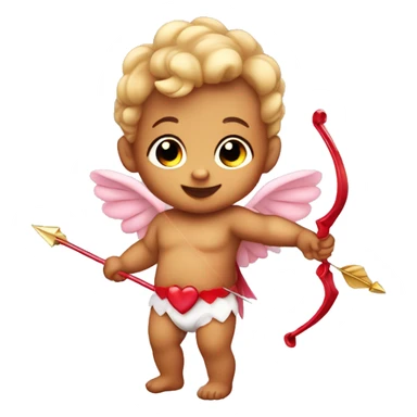 baby cupid with bow and heart arrow sticker