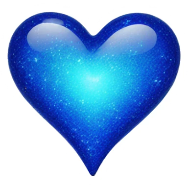 Deep blue sparkling love heart sticker