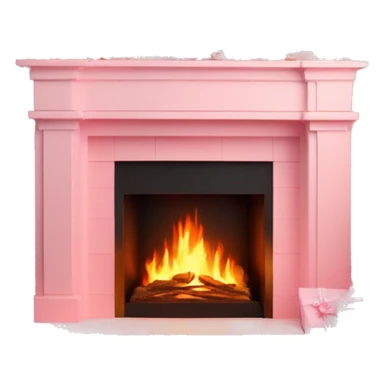 Pastell pink asthetic clean Christmas fireplace  sticker
