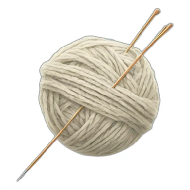 Ball of yarn and needles sticker