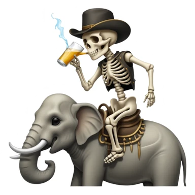 Skeleton Rider on elephant, Drinking. sticker