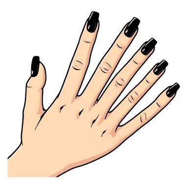 black painted nails sticker