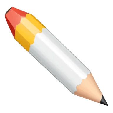 white colored pencil with a sharp tip sticker