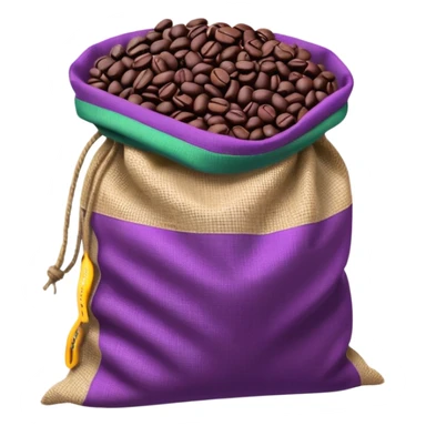 Bag of purple coffee beans sticker