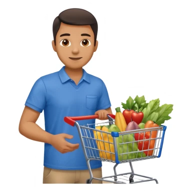 A man with a supermarket cart sticker