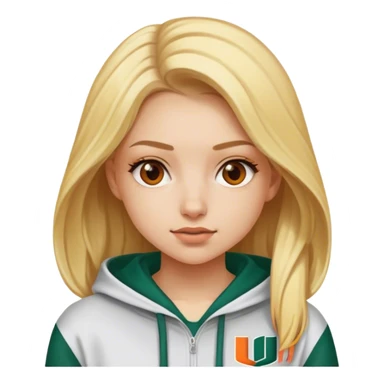 Blonde girl in University of Miami hoodie sticker
