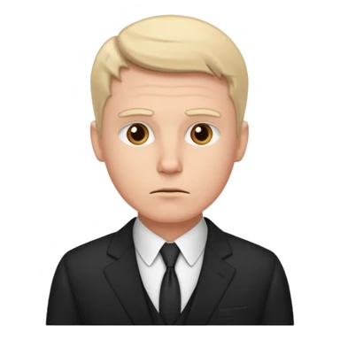 white man in formal suit thinking sticker