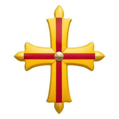 Drapeau de la Région Administrative Occitanie comme celui du conseil régional avec marqué « La Région Occitanie », sous forme de croix occitane jaune avec fond rouge sticker