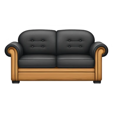 Minimalistic flat vector icon, iOS style, thin black contour on white background. Old sofa divided into two halves: one side worn out and shabby, the other side new and modern. Clean, no text, no shadows. sticker