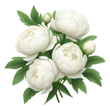 Bouquet of white peonies  sticker