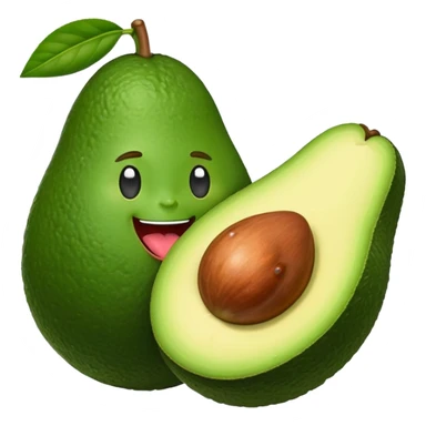 avocado with its tongue sticking out sticker