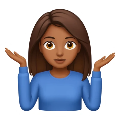 create an emoji, brown long sleeves, for women, now human sticker