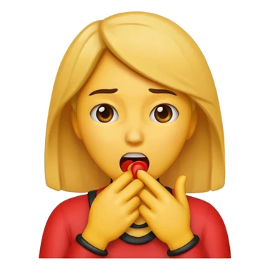 Women emoji choking herself  sticker