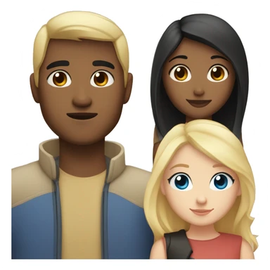 Girl with blue eyes and blonde hair and Filipino man with black hair and light brown skin in love sticker
