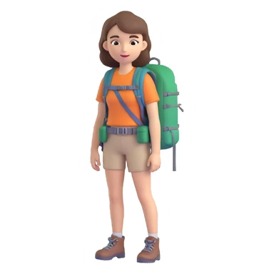 A white girl with brown hair, backpacking in the mountains sticker