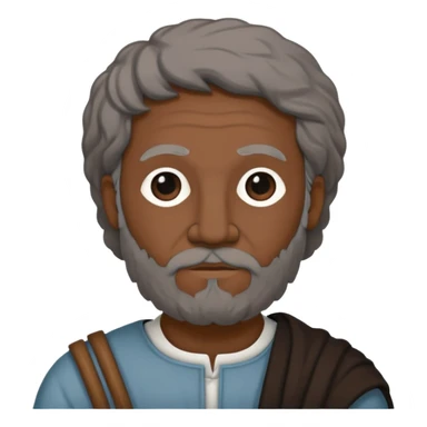 Aristotle as a black outline icon, no fill, hand-drawn look, recognizable philosopher features sticker