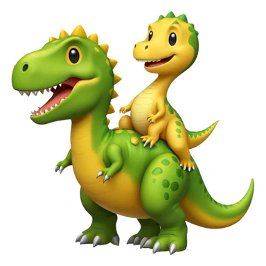 Smiley face riding a dinosaur sticker